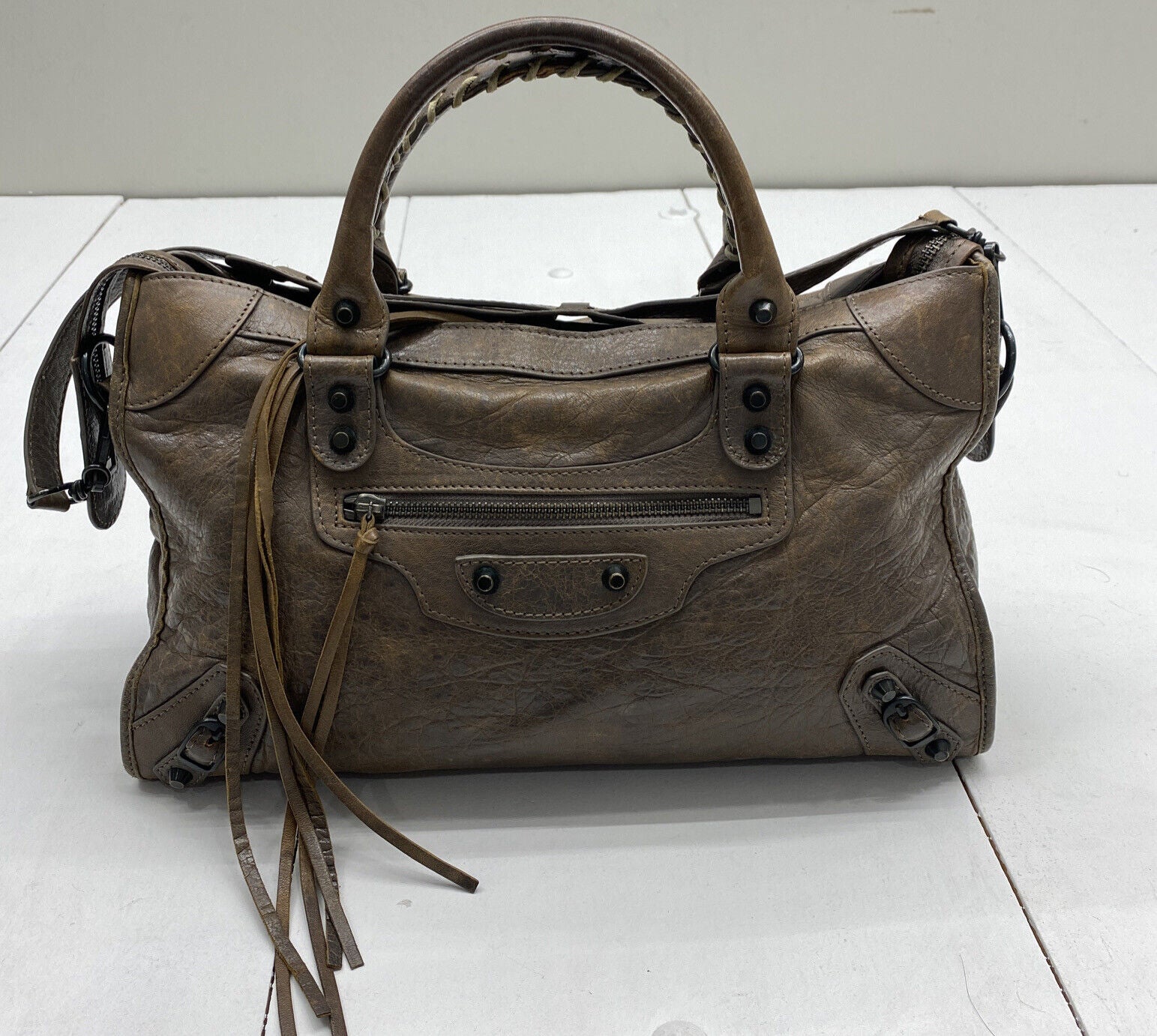 City leather handbag Balenciaga Brown in Leather  16320747