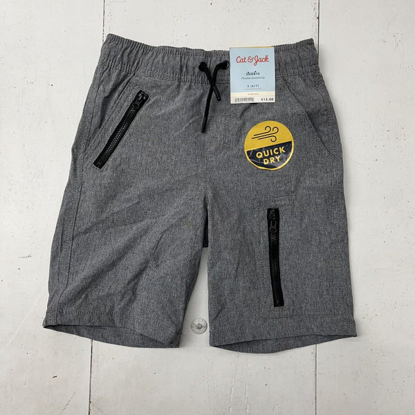 Cat & Jack Charcoal/Yellow Athletic Shorts Boys Size XS (4/5) NEW