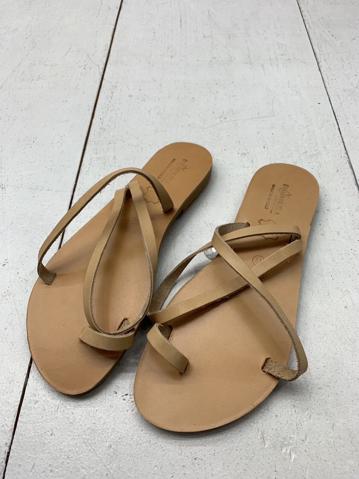 Beige flat strappy online sandals