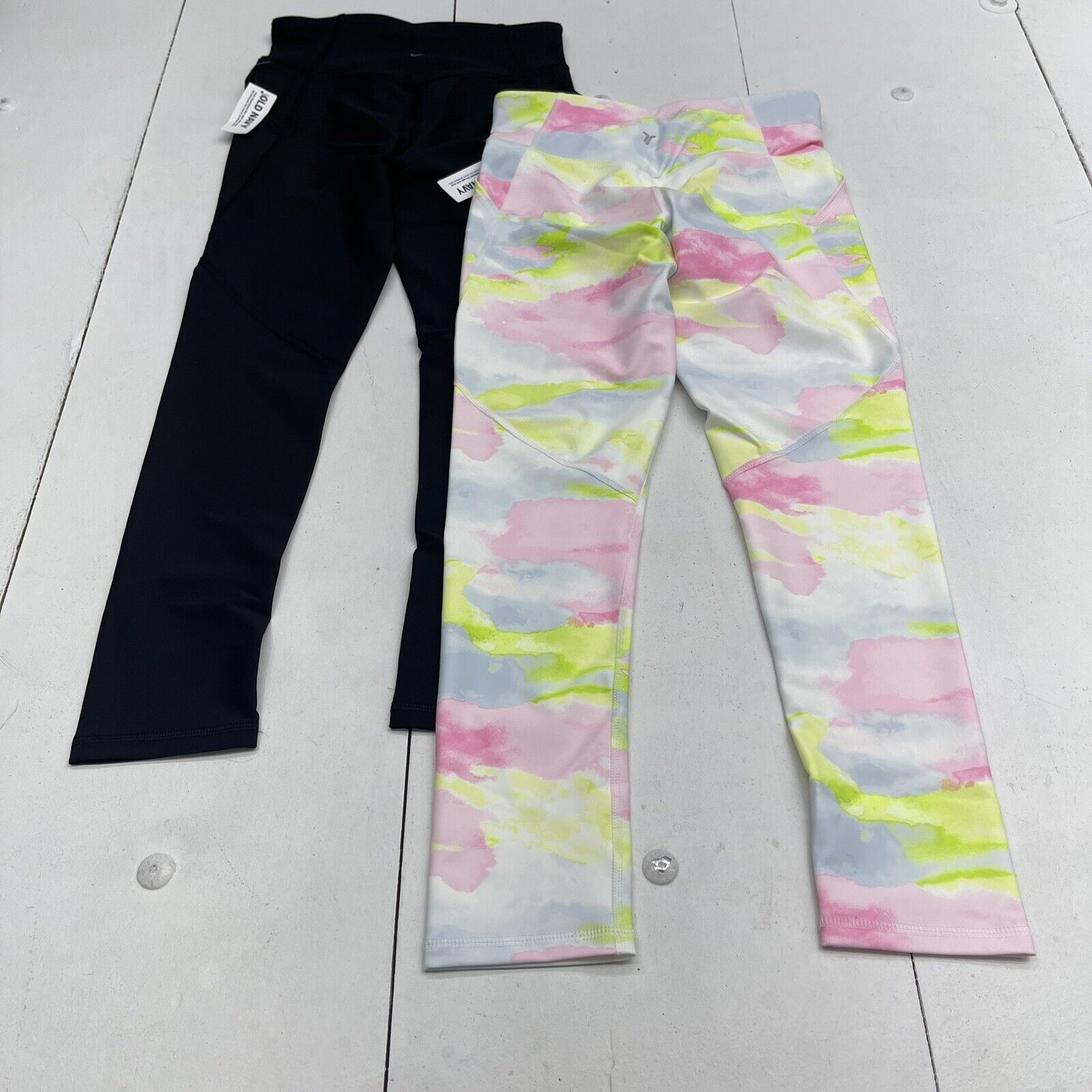 Old Navy High-Waisted PowerSoft 7/8-Length Side-Pocket Leggings L Tie Dye  Gym