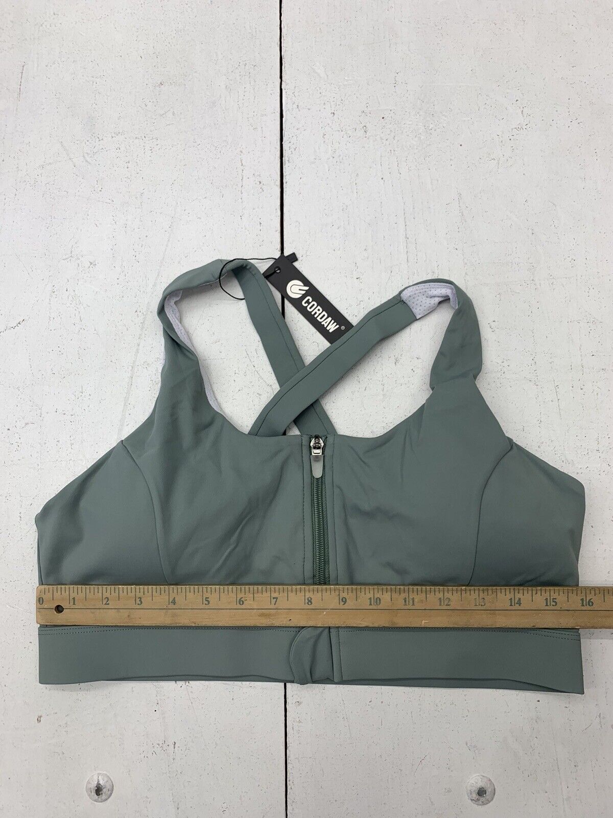 Cordaw Womens Green Front Zip Athletic Bra Size 2XL - beyond exchange