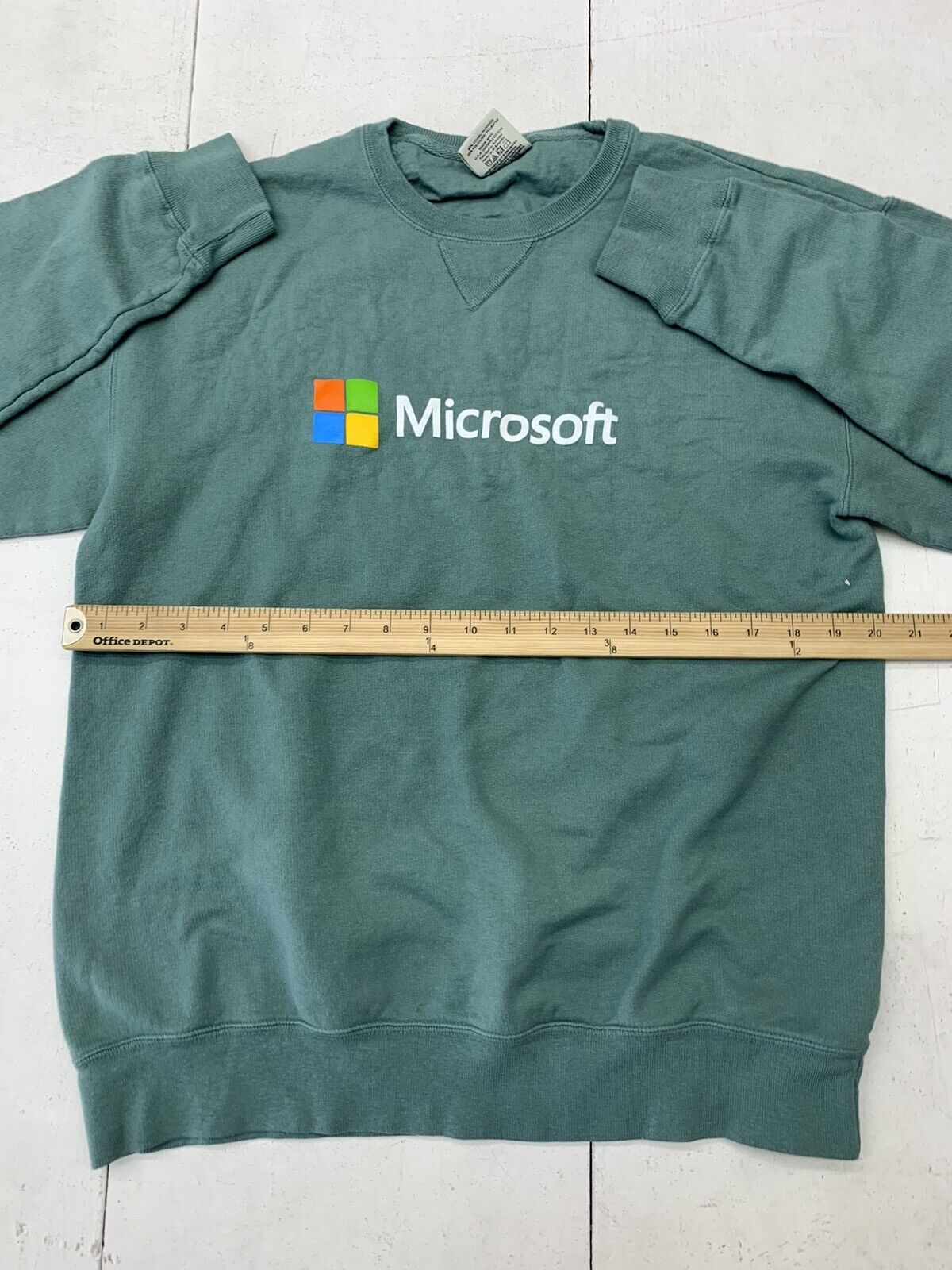 Comfort Colors Mens Green Microsoft Pullover Sweater Size Medium