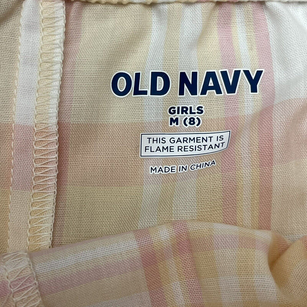 Old Navy Pink Plaid Pajama Shorts Girls Size Medium NEW
