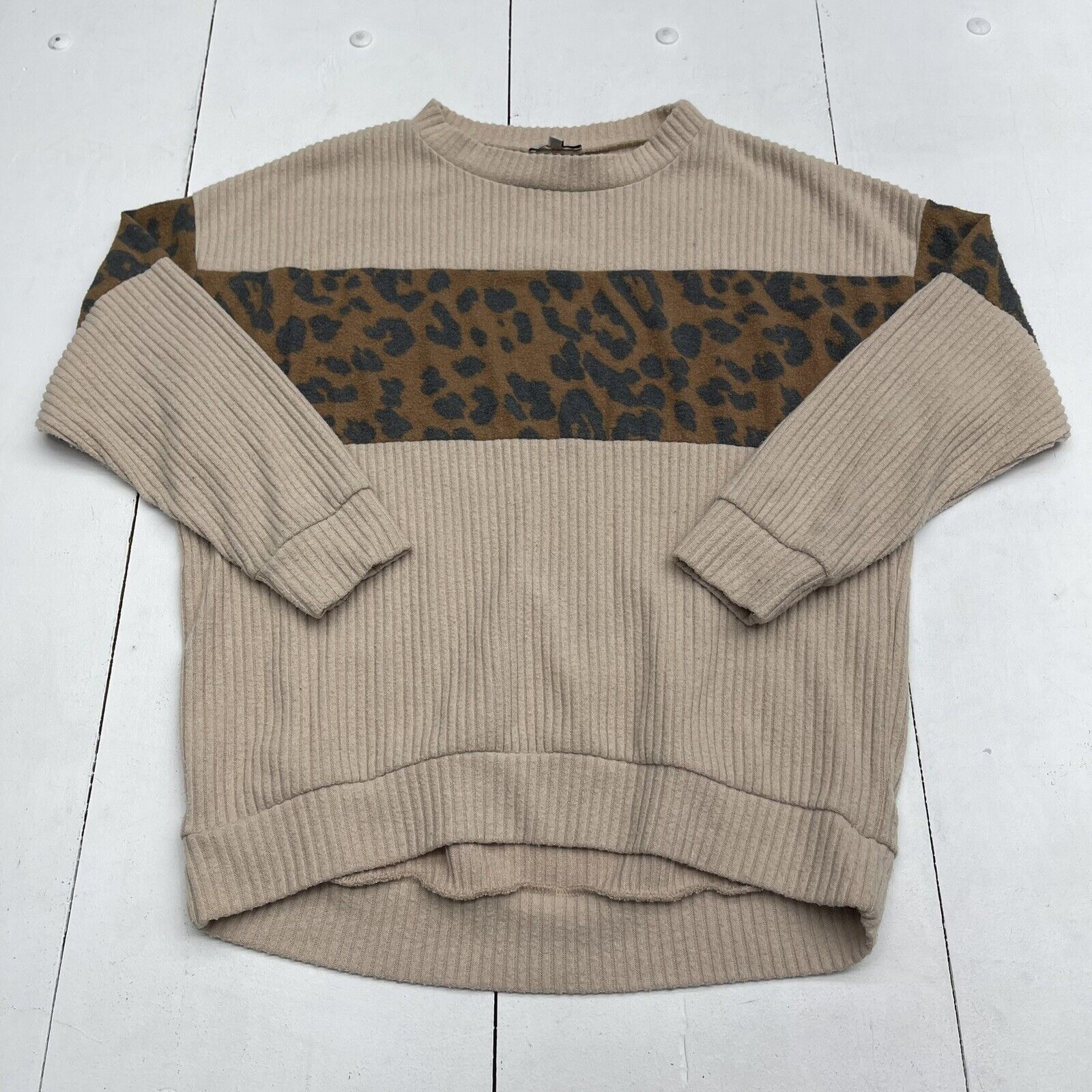 Leopard and sales stripe sweater