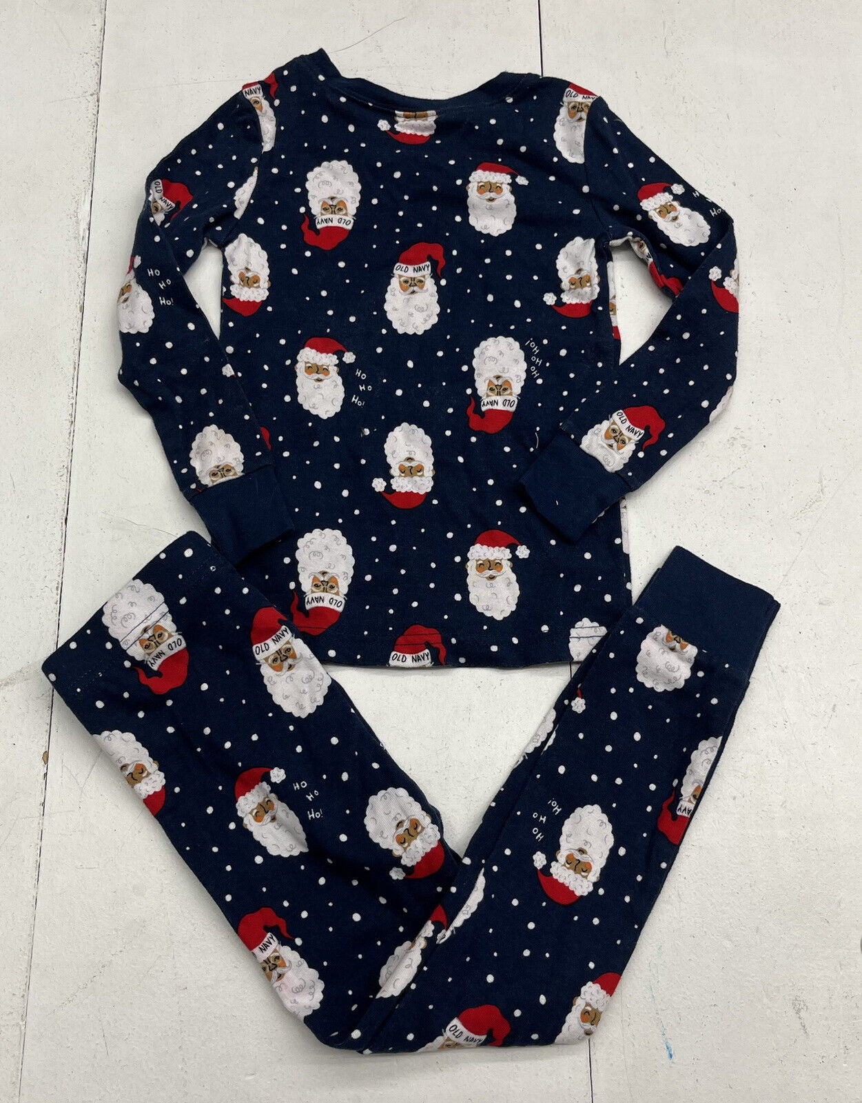 Old Navy Blue Santa Claus Printed Pajama Set Boys Size 4T NEW