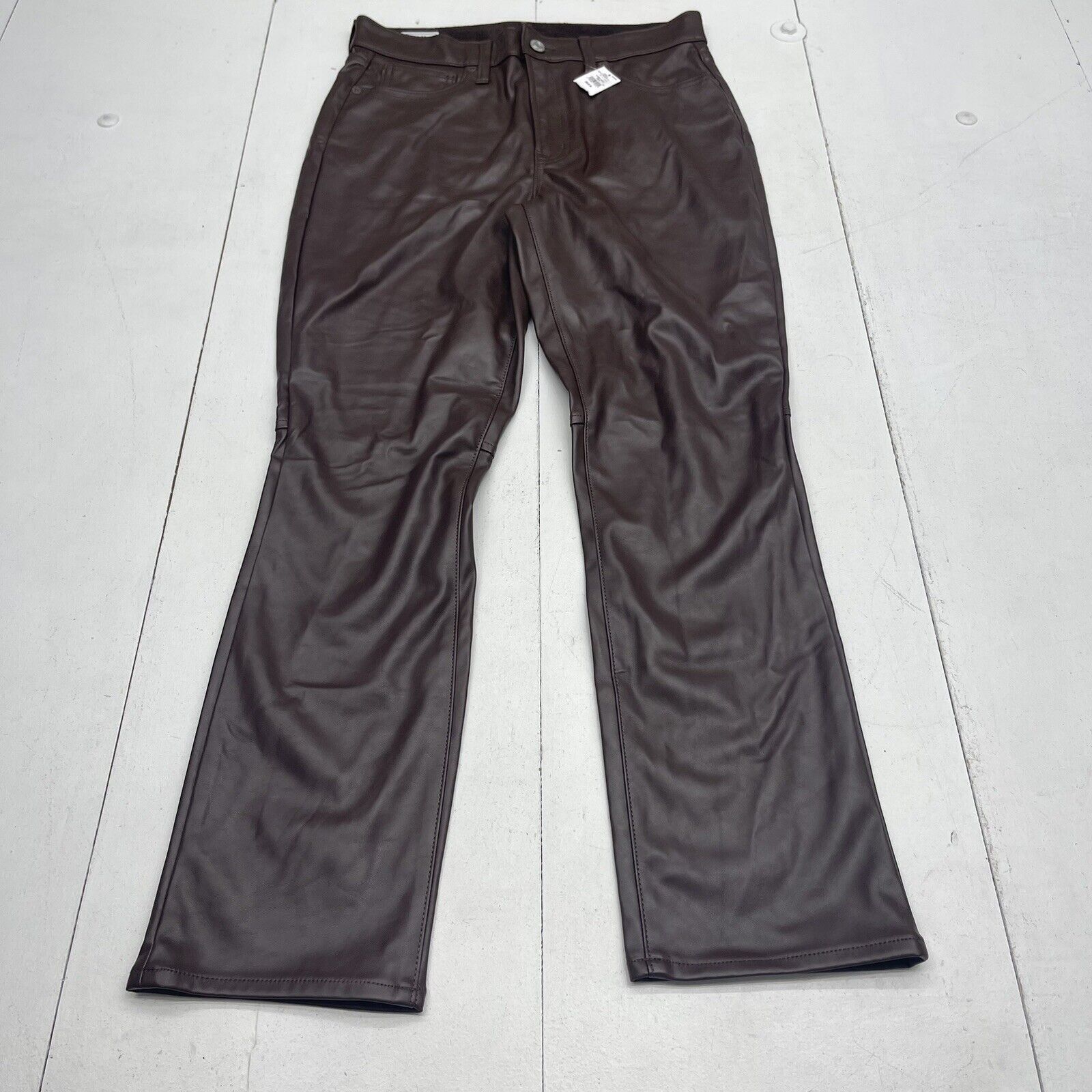 Gap High Rise Brown Faux Leather Vintage Slim Jeans Women's 28/8R