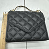 Black Quilted Crossbody Purse Square Bag Chain Strap