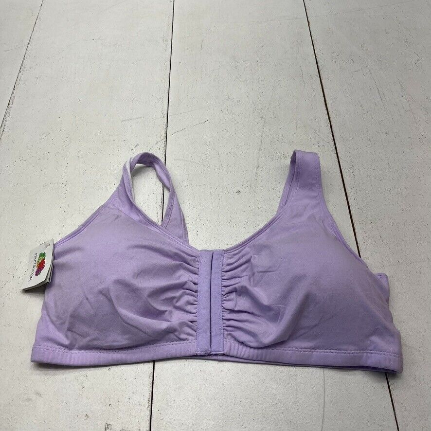 Fruit Of The Loom Purple Front Closure Sports Bra Women's Size 48 NEW -  beyond exchange