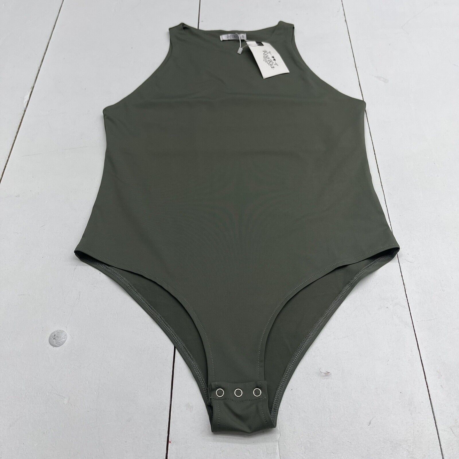 Reoria Green Halter Neck Bodysuit Women's Size XL New - beyond