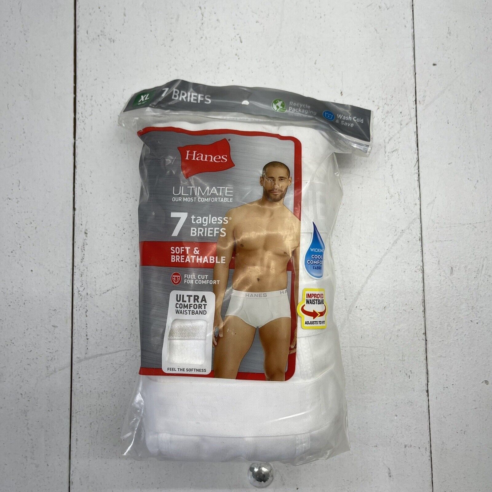 Hanes Men's FreshIQ® ComfortSoft® Brief 3-Pack White XL 