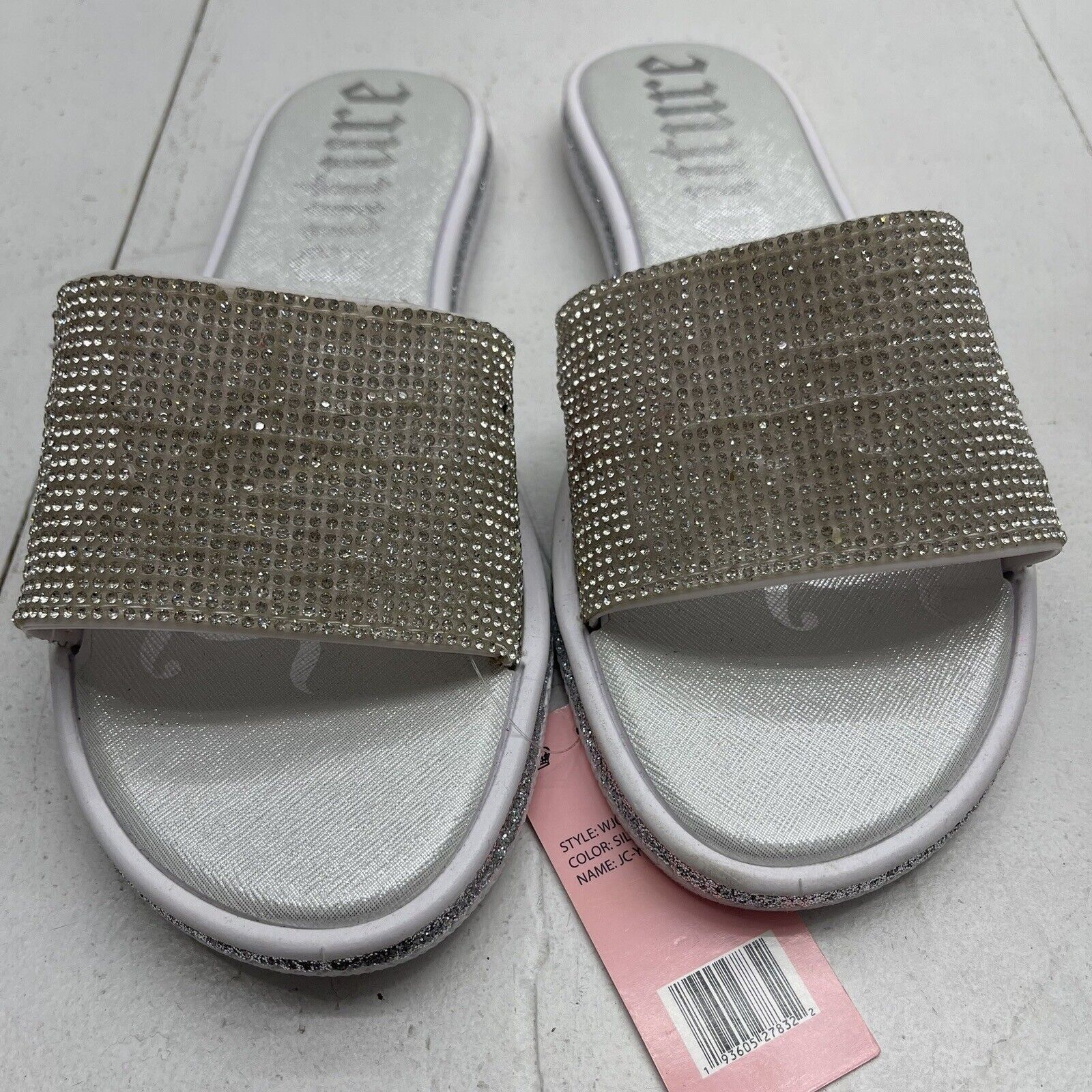 Juicy Couture Yippy Silver Beaded Sandals Women s Size 10 New