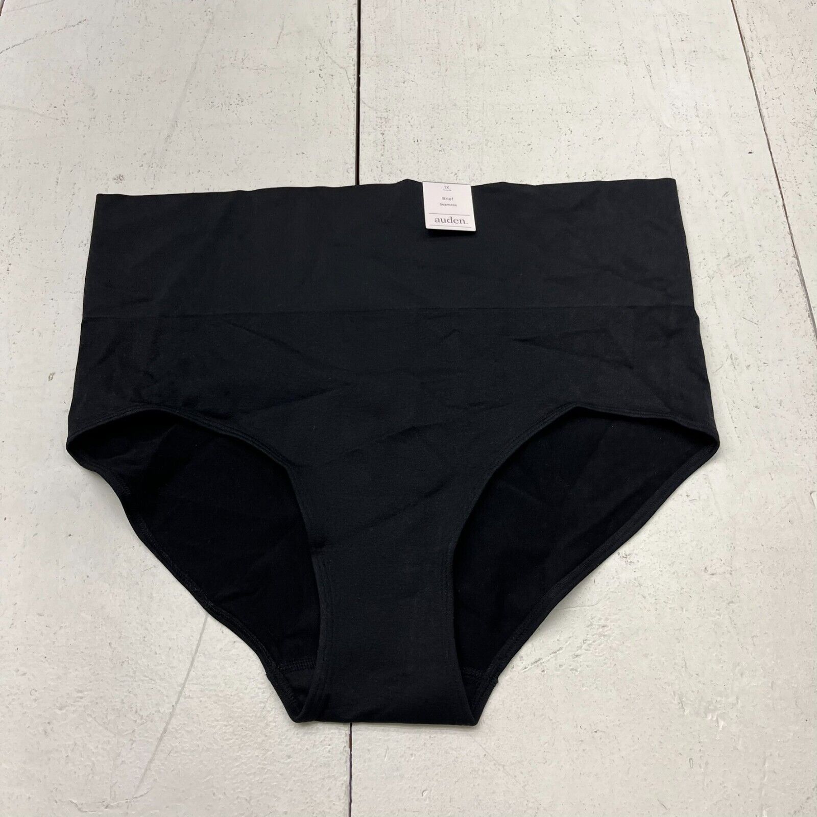 Women's Seamless Mid-Rise Bikini Underwear - Auden - Black, Size Large