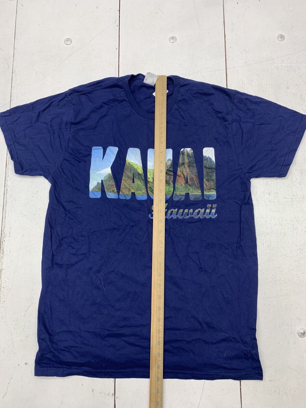 Custom Graphic Kauai Hawaii Short Sleeve Shirt Blue Adult Size Large -  beyond exchange