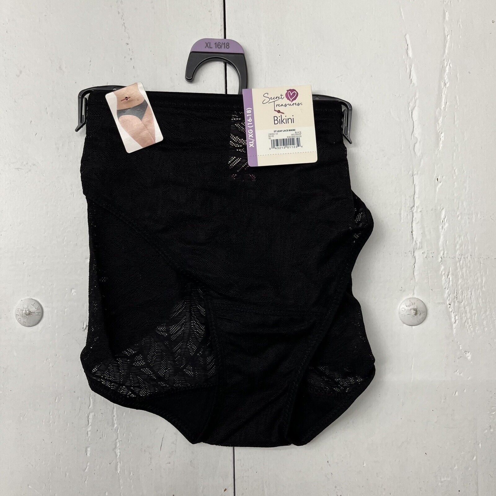Secret Treasures Purple Lace Leaf Thong Panties Women's Size XXL