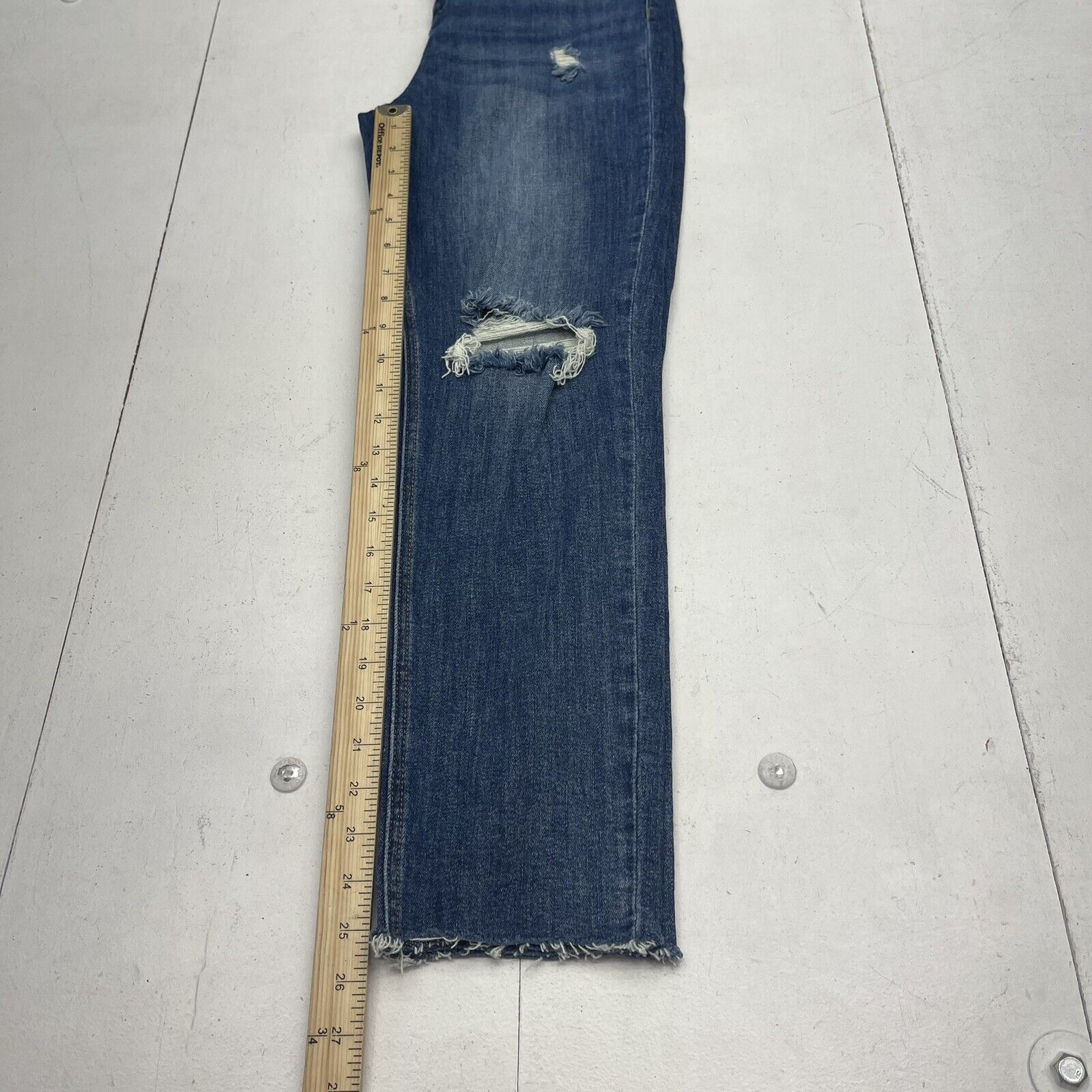 Risen Blue High Rise Distressed Girlfriend Jeans Women's Size 9/29