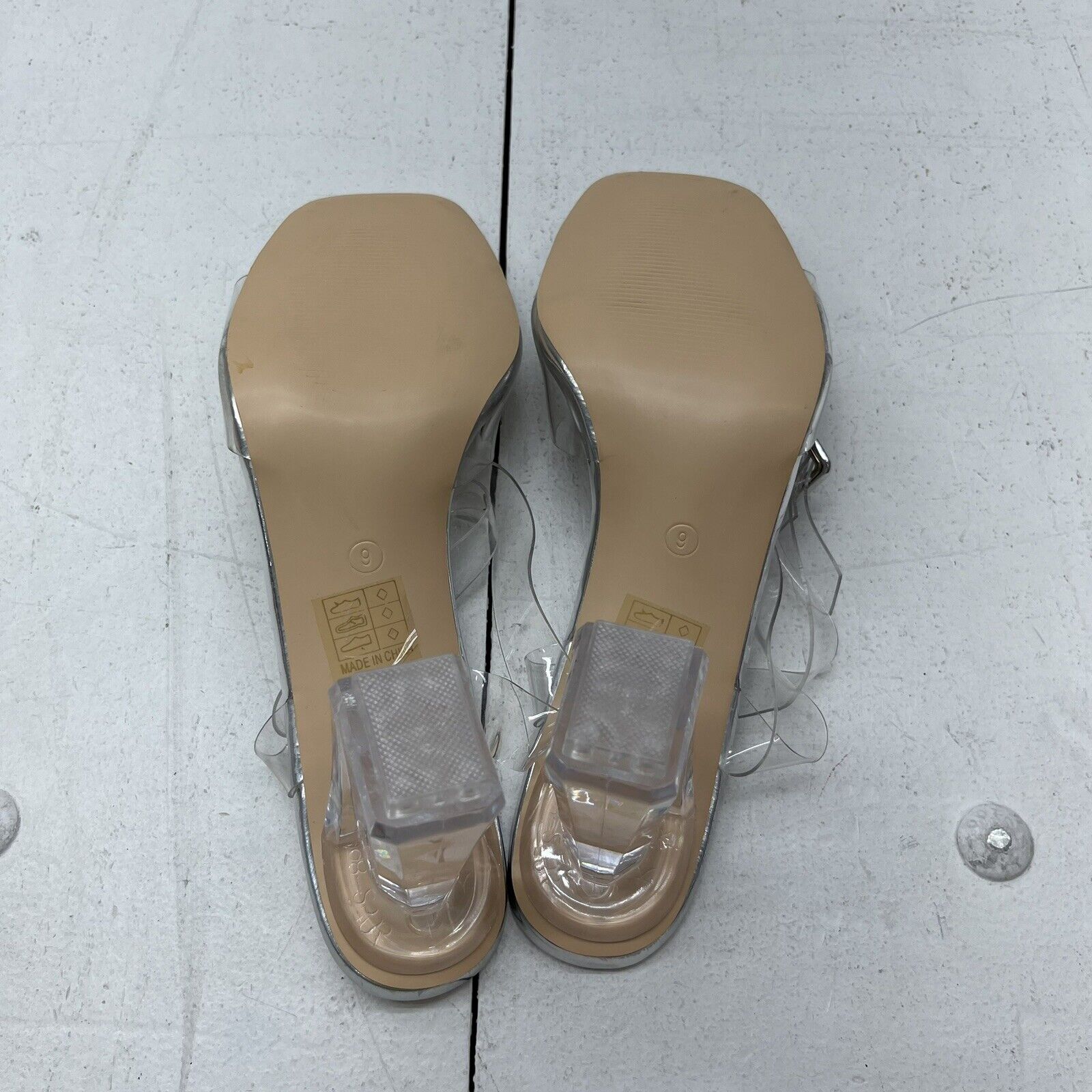 Liyke Strange Style Crystal Clear Heels For Women Fashion Open Toe Pvc  Transparent Strap Sandals Female Party Dress Shoe Color Apricot Shoe Size 42
