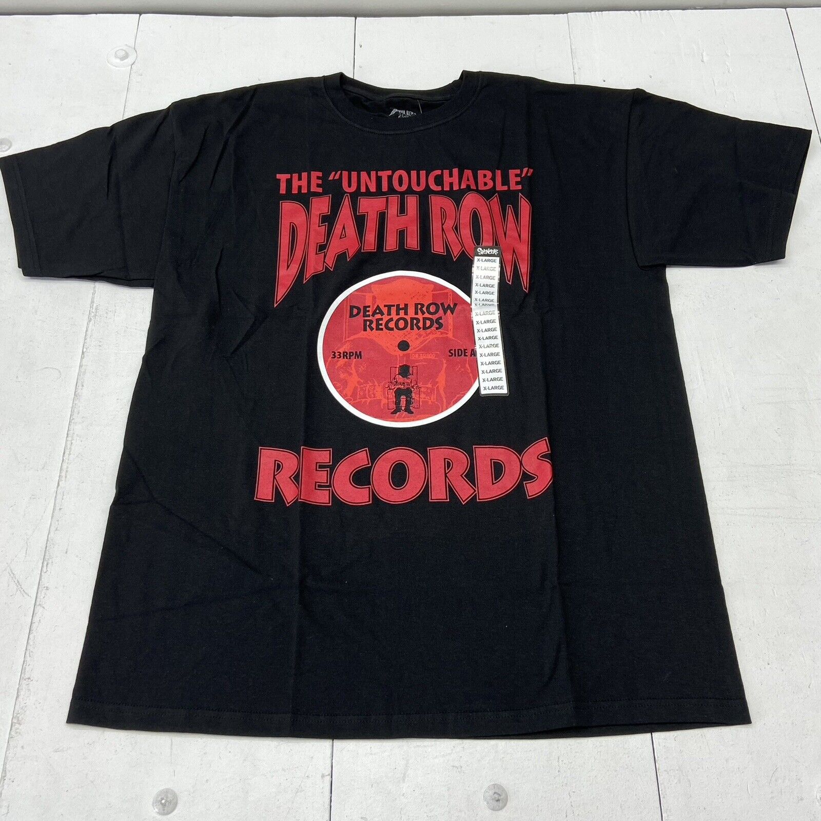 Death Row Records Black Untouchable Short Sleeve T Shirt Adult Size XL NEW