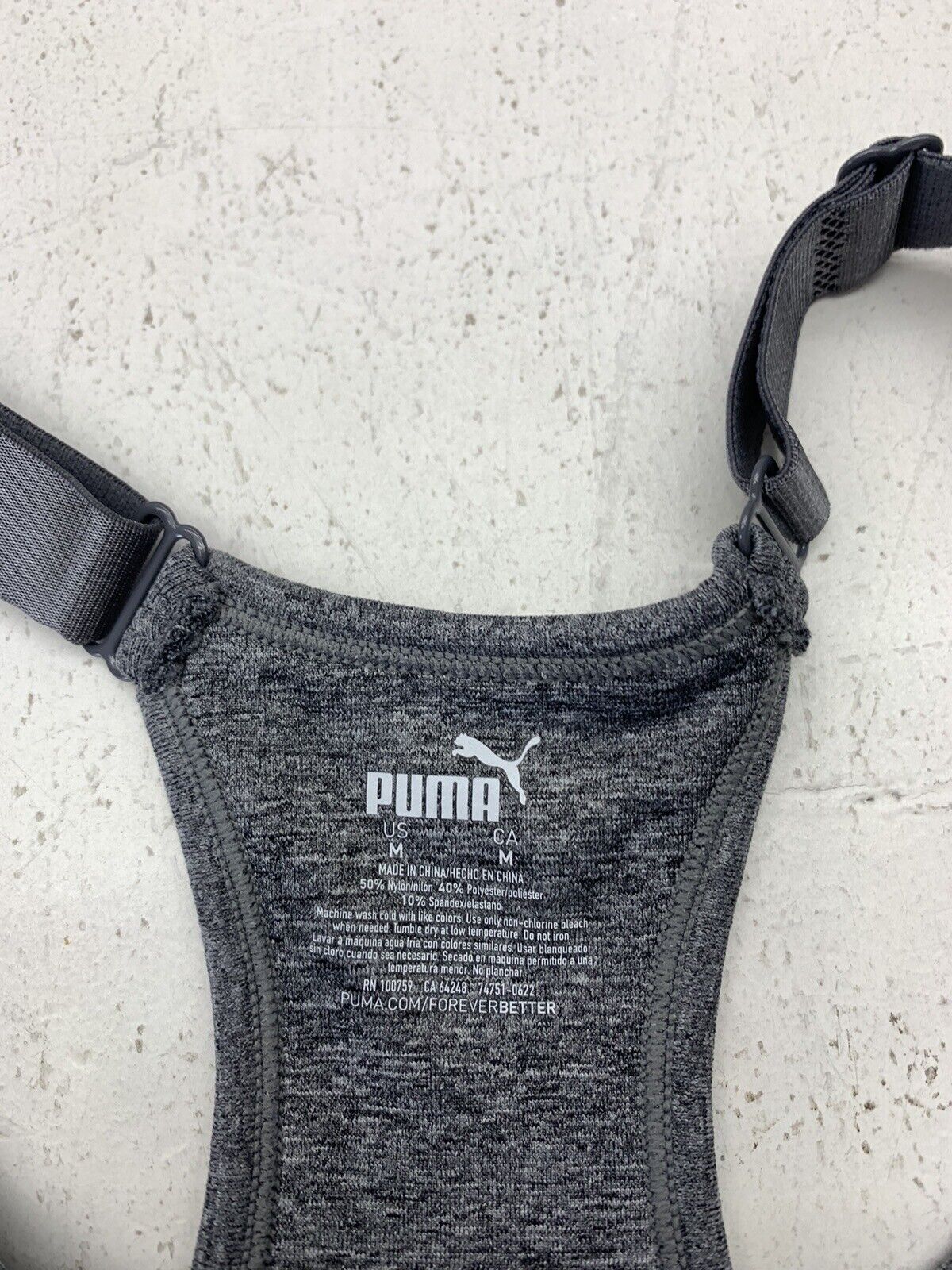 Puma Womens Grey Sports Bra Size Medium - beyond exchange