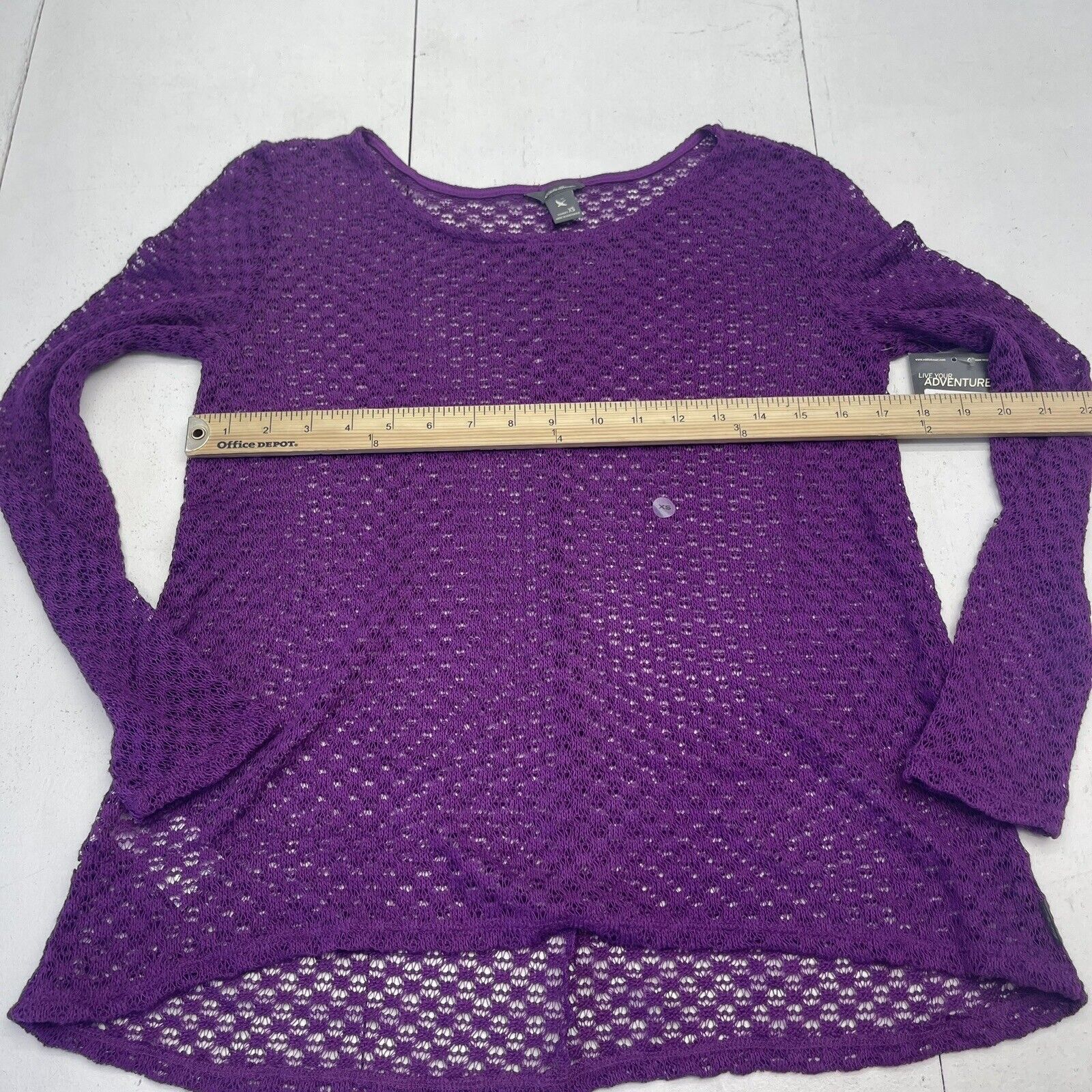 Eddie Bauer Pansy Purple Texture Knit Long Sleeve Women's