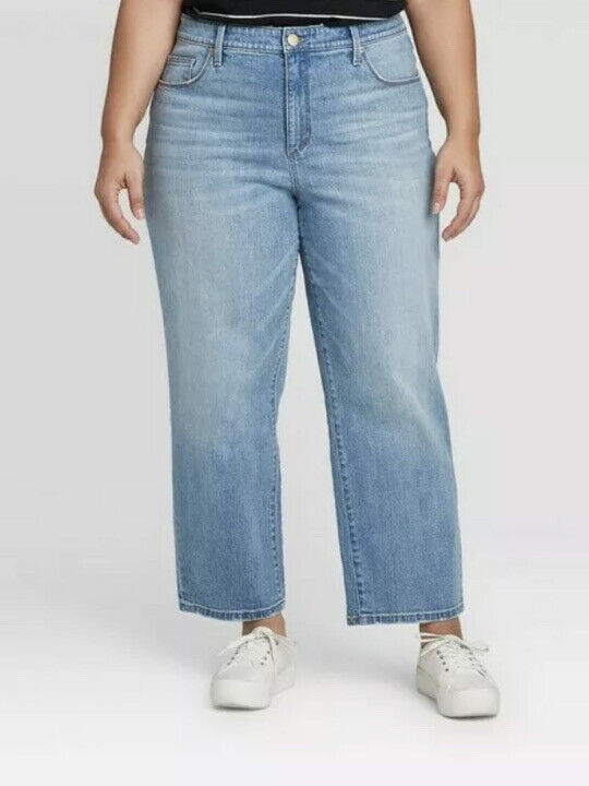 Ava & Viv Women's Plus Size Mid-Rise Skinny Jeans, Green, 24
