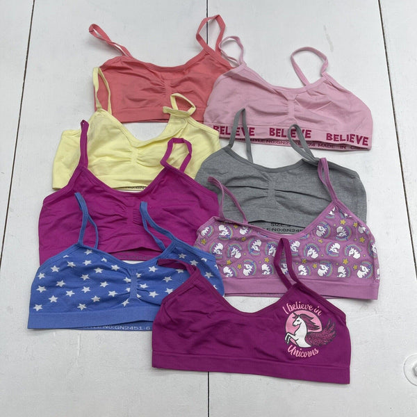 Youth Girls 8 Pack Multicolored Sports Bras Size Small