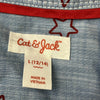 Cat &amp; Jack Blue And Red Stars Short Sleeve Button Up Boys Size Large (12/14) NEW