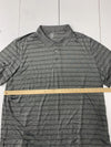 George Mens Grey Striped Polo Short Sleeve Shirt Size 3XL