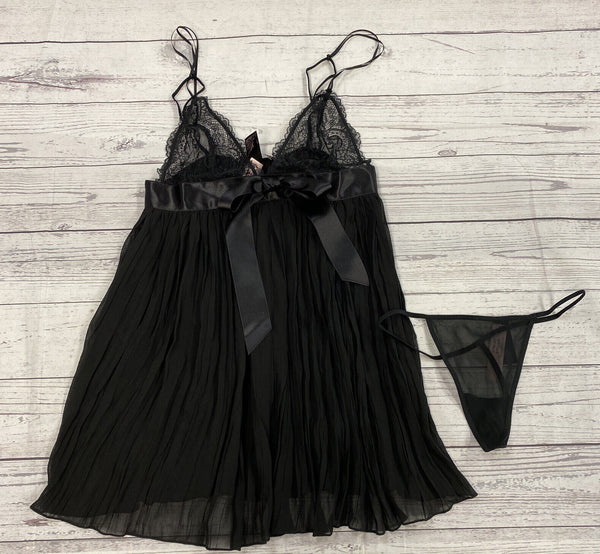 Victoria s Secret Negligee Nightgown Lingerie Black Lace 2 Piece