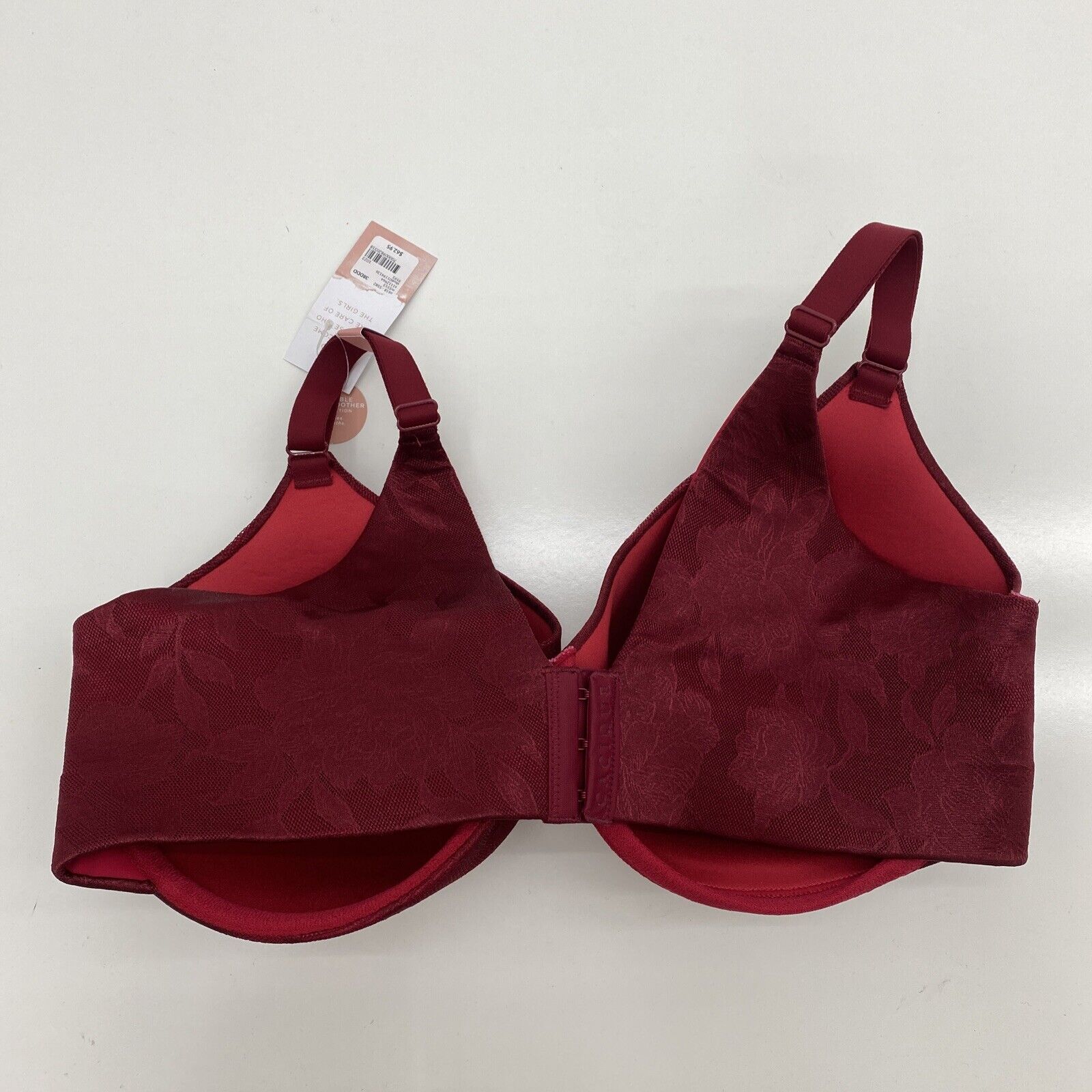 Cacique Invisible BackSmoother Lightly Lined Full Coverage Bra Red Size  38DDD
