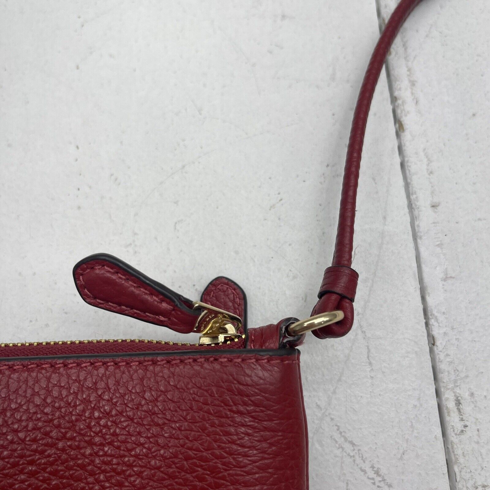 Coach Double Zip Signature Canvas Brown Red Wristlet Wallet C5576 - beyond  exchange