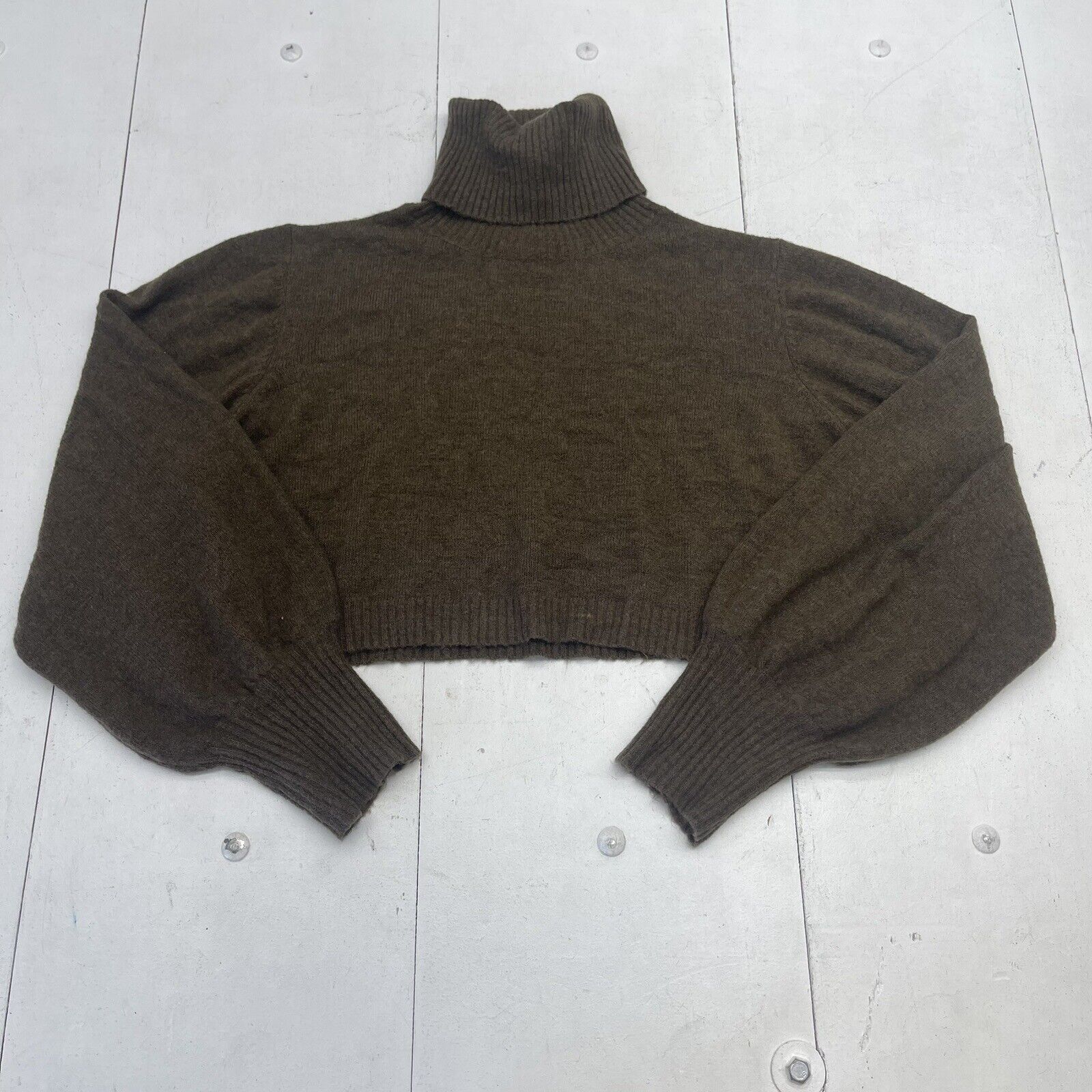 Princess Polly Brown Crop Turtleneck Sweater Women's Size 16