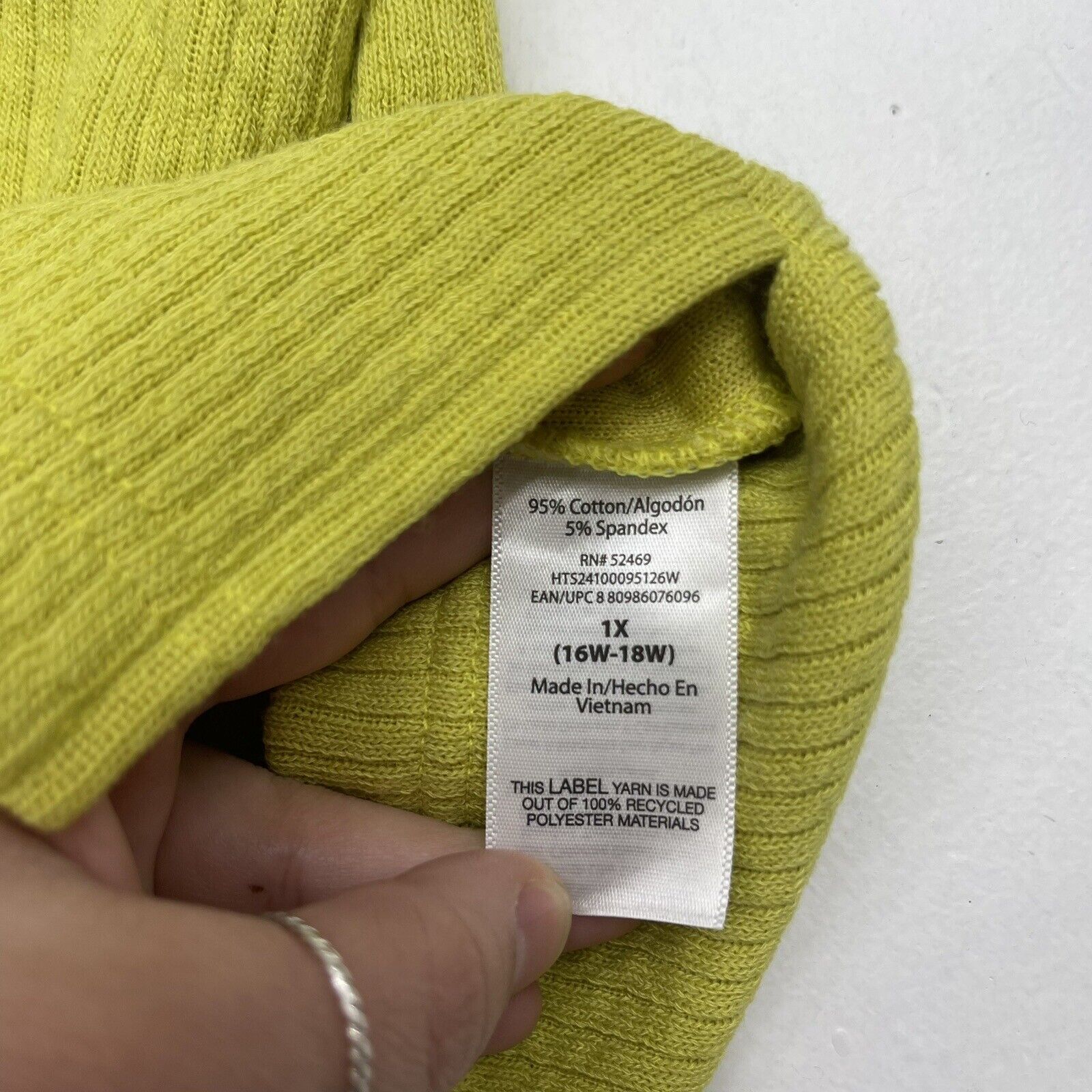Terra & Sky Yellow Green V Neck Sweater Women's Size 3X - beyond