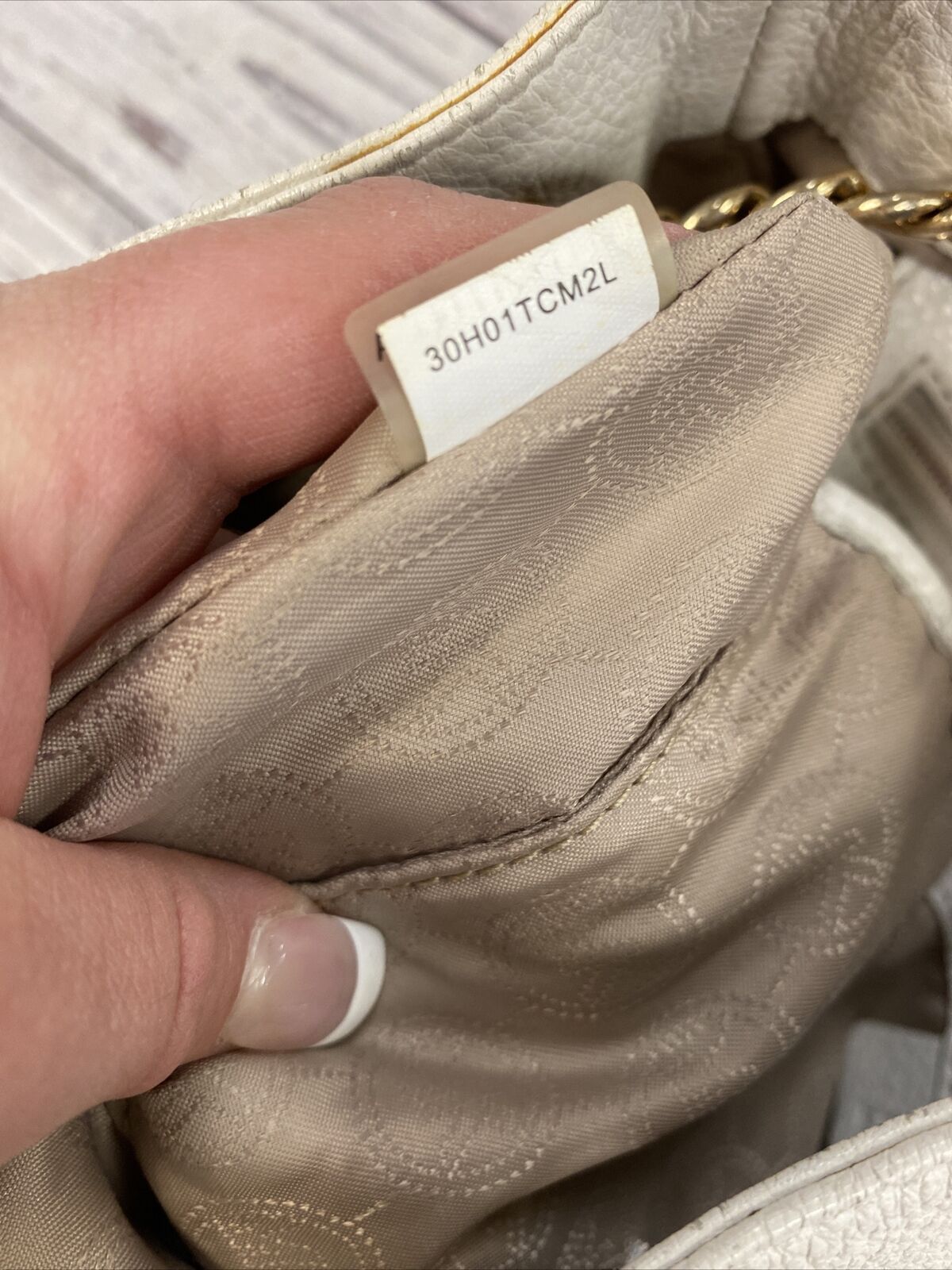 Jet set leather handbag Michael Kors White in Leather - 15659806