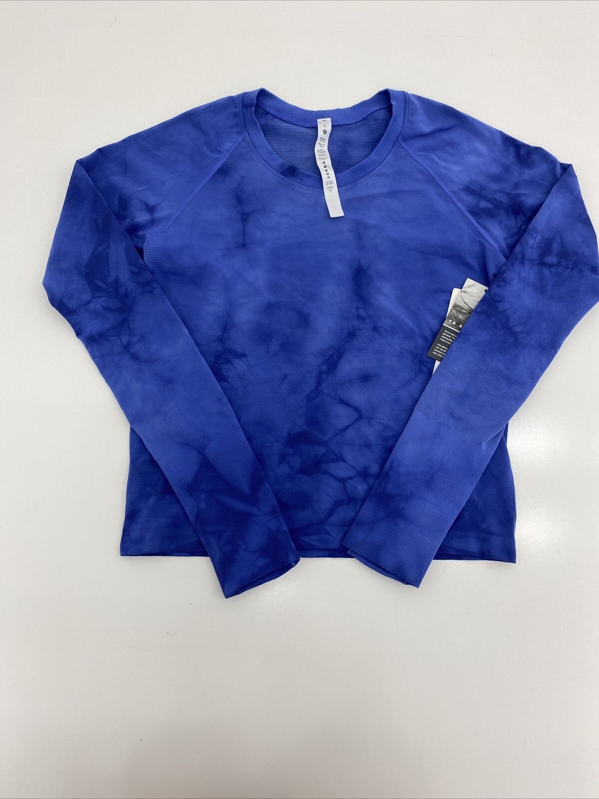 Lululemon Run Swiftly LS Blue Shirt Women's Size 10 Space Dye Poseidon  Heathered