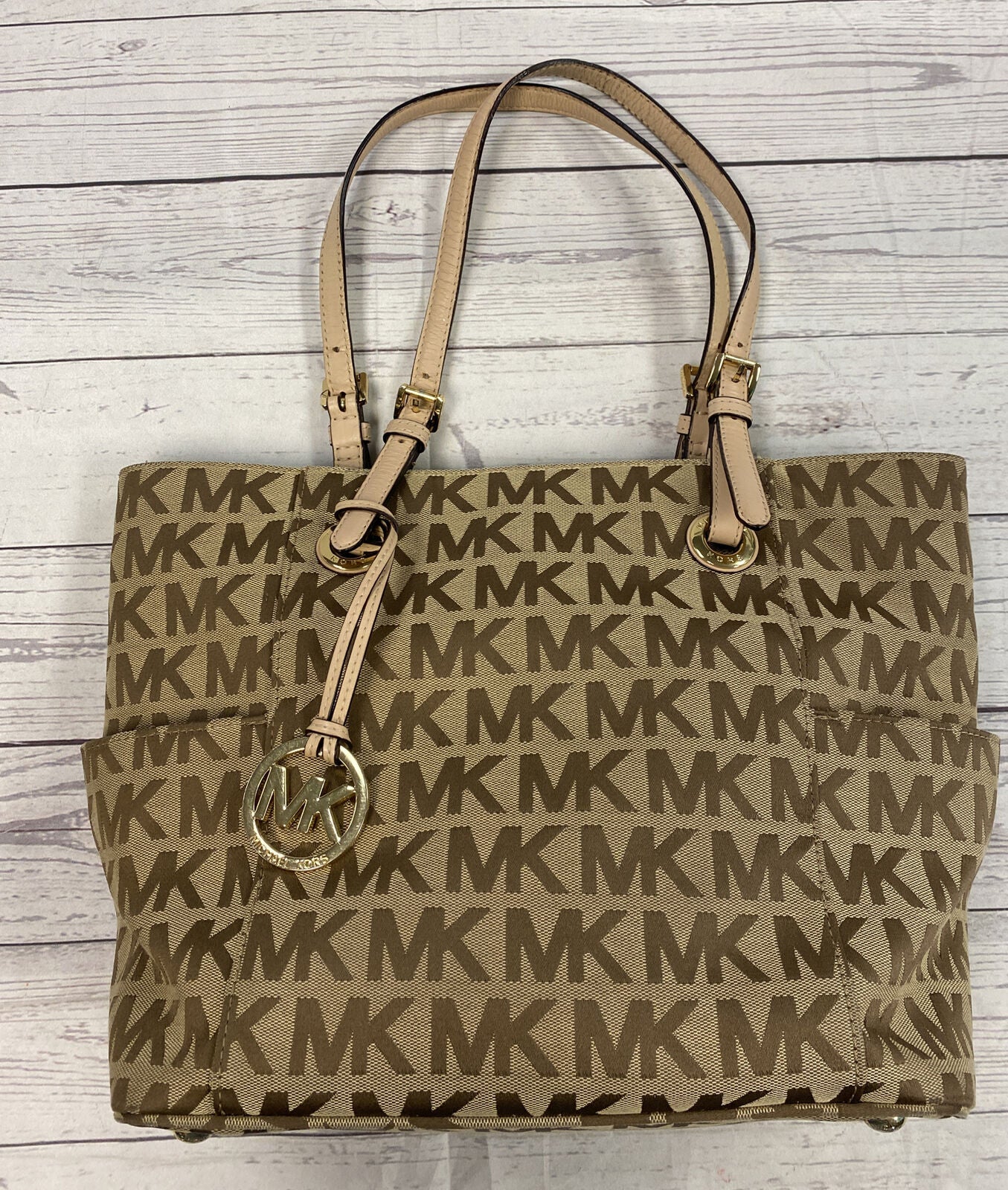 Michael Kors Aria Medium Studded MK Signature Tote Wallet Options Gift New  Purse | eBay