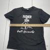 Shein Black Father &amp; Son Graphic T Shirt Youth Boys Size 6