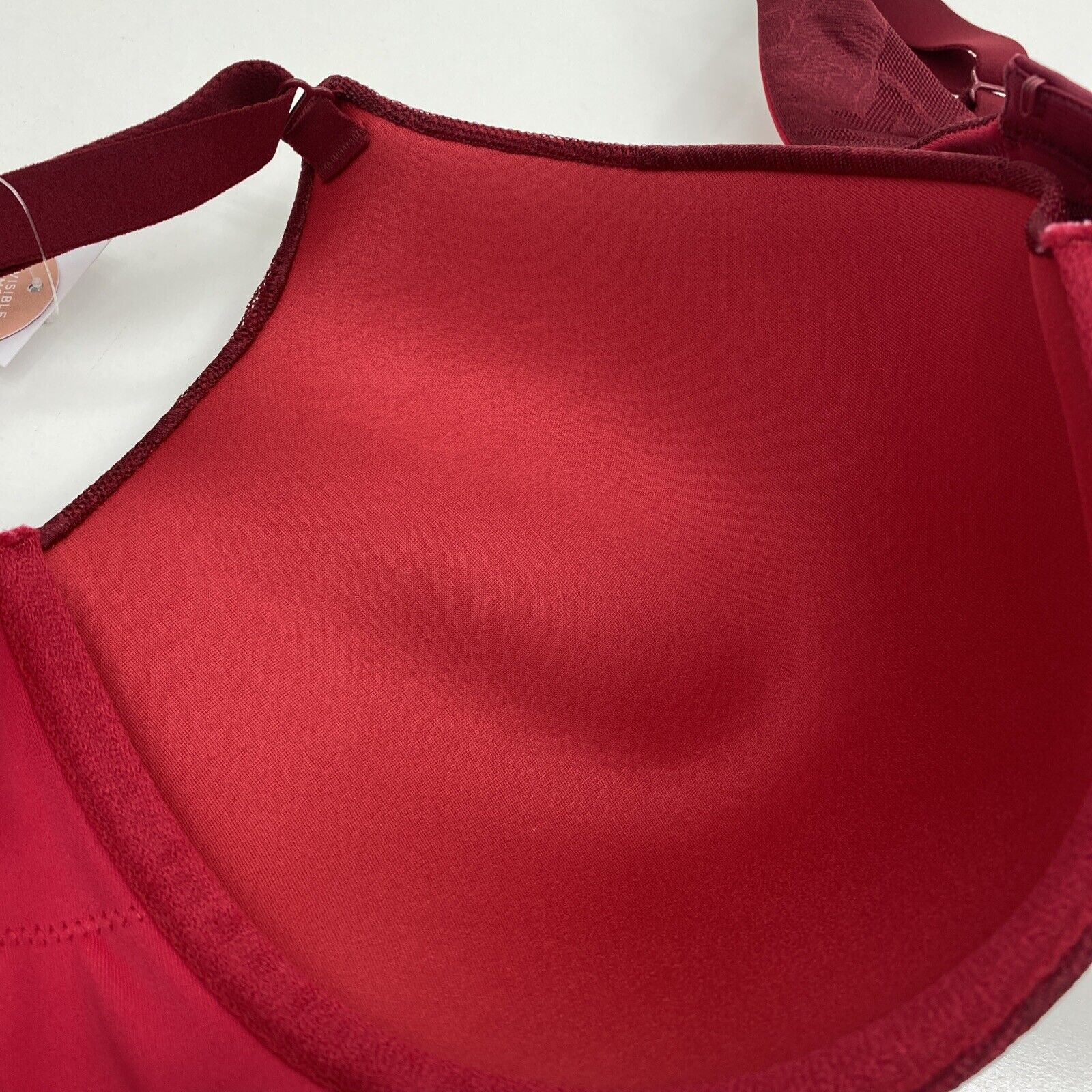 Cacique Invisible BackSmoother Lightly Lined Full Coverage Bra Red