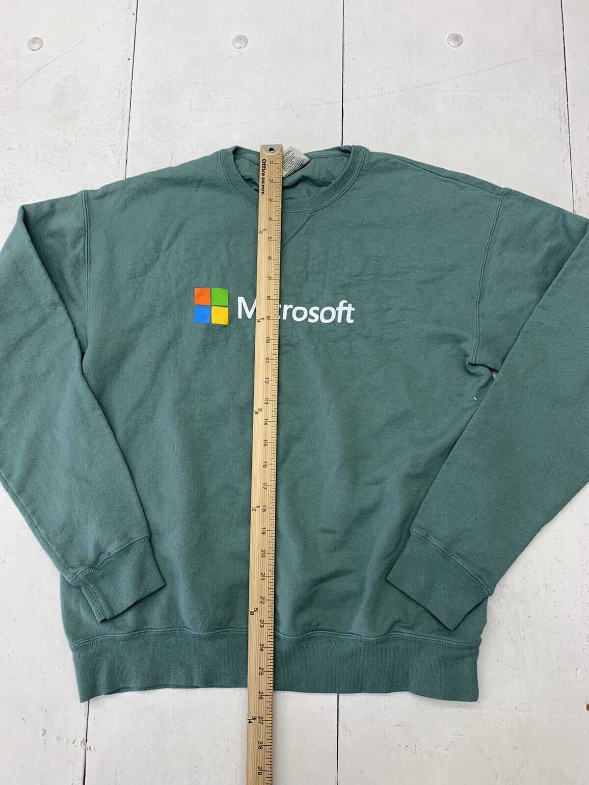 Comfort Colors Mens Green Microsoft Pullover Sweater Size Medium