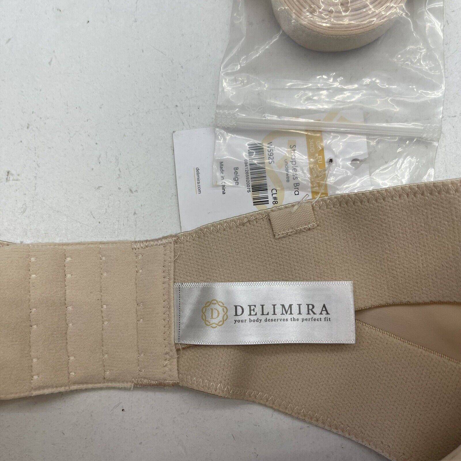 Delimira Beige Strapless Underwire Bra Women's Size 34DD NEW - beyond  exchange