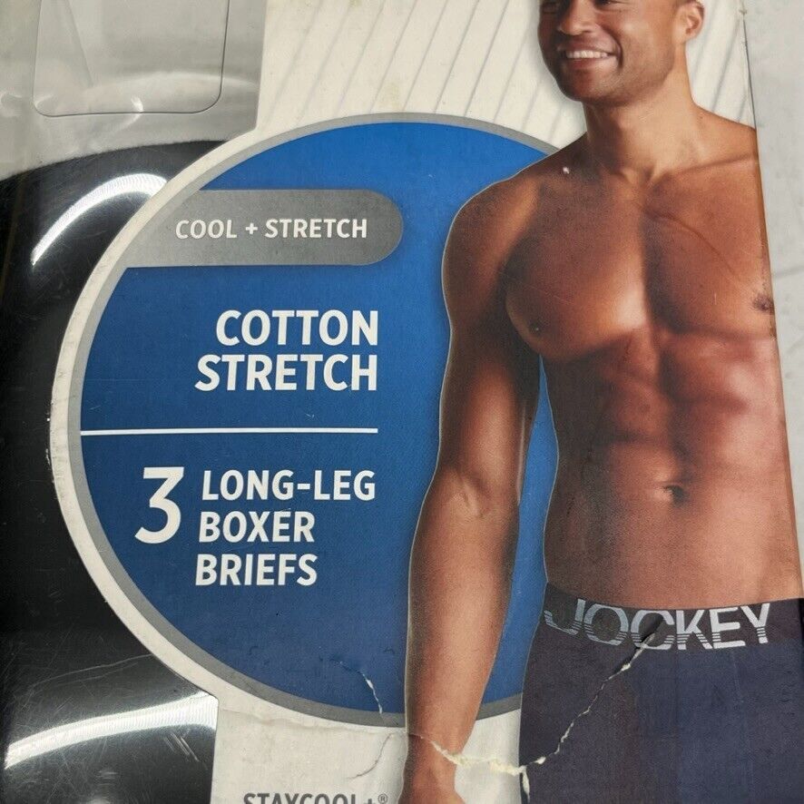 Men's Long Leg Boxer Brief Stretch Collection (Black 2 Pack)