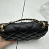 Black Quilted Crossbody Purse Square Bag Chain Strap