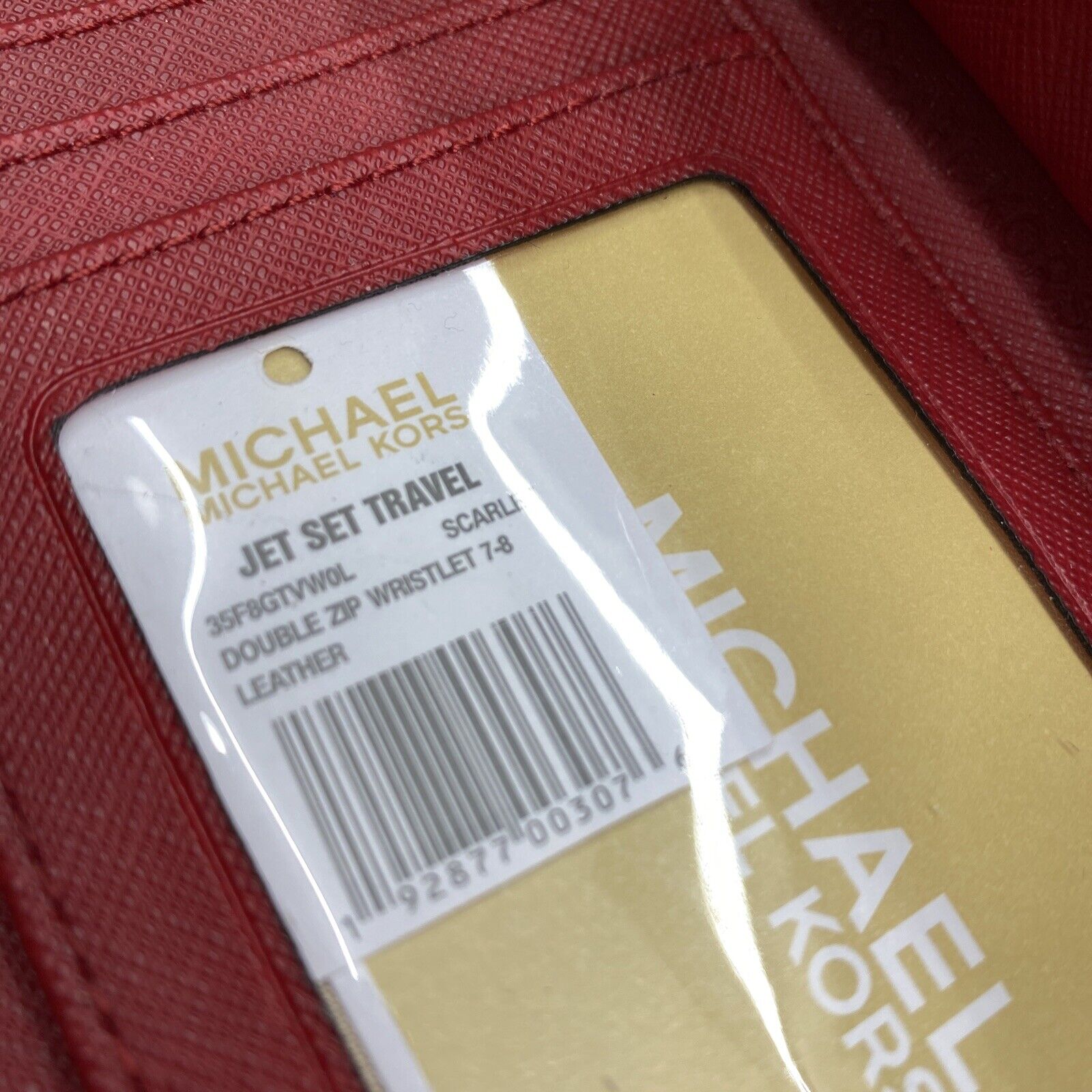 Michael Kors Jet Set Travel Large Double Zip Leather Wristlet