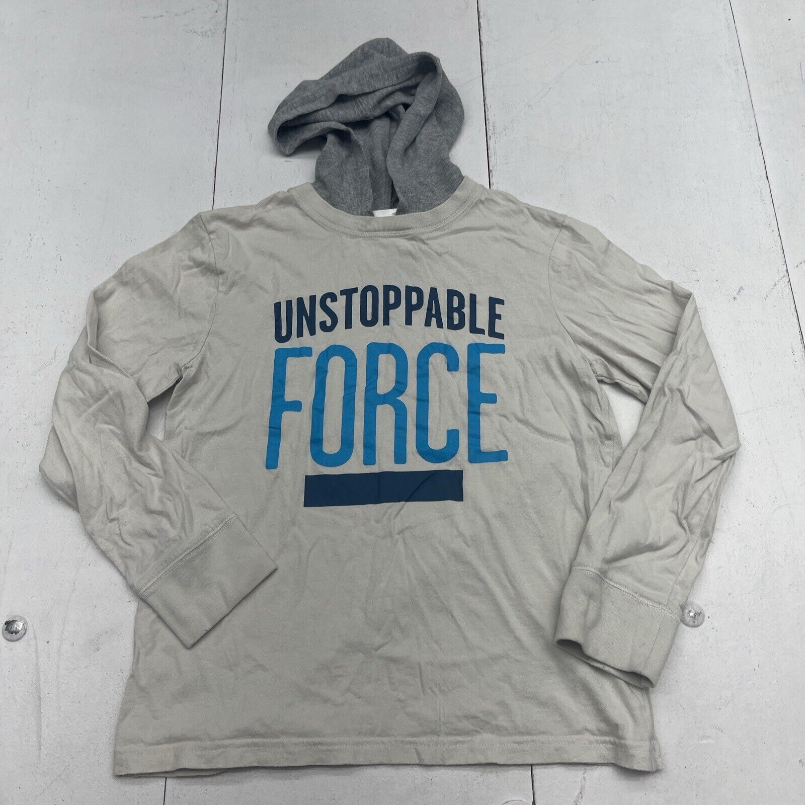 The Children’s Place Beige Hooded Long Sleeve Unstoppable Force Youth Boys Large