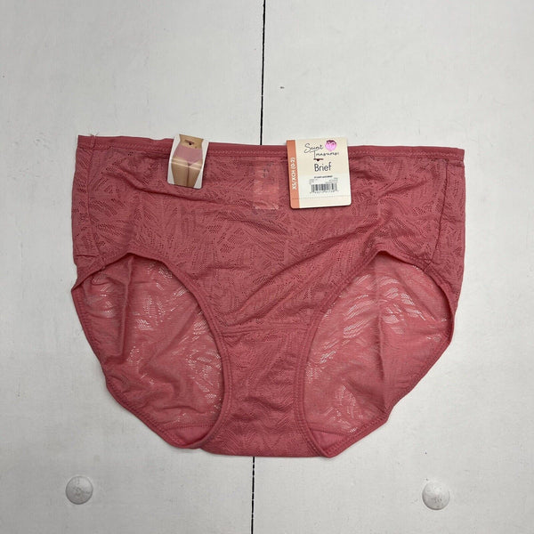 Secret Treasures Pink Leaf Lace Brief Panty Women's Size XS/XCH