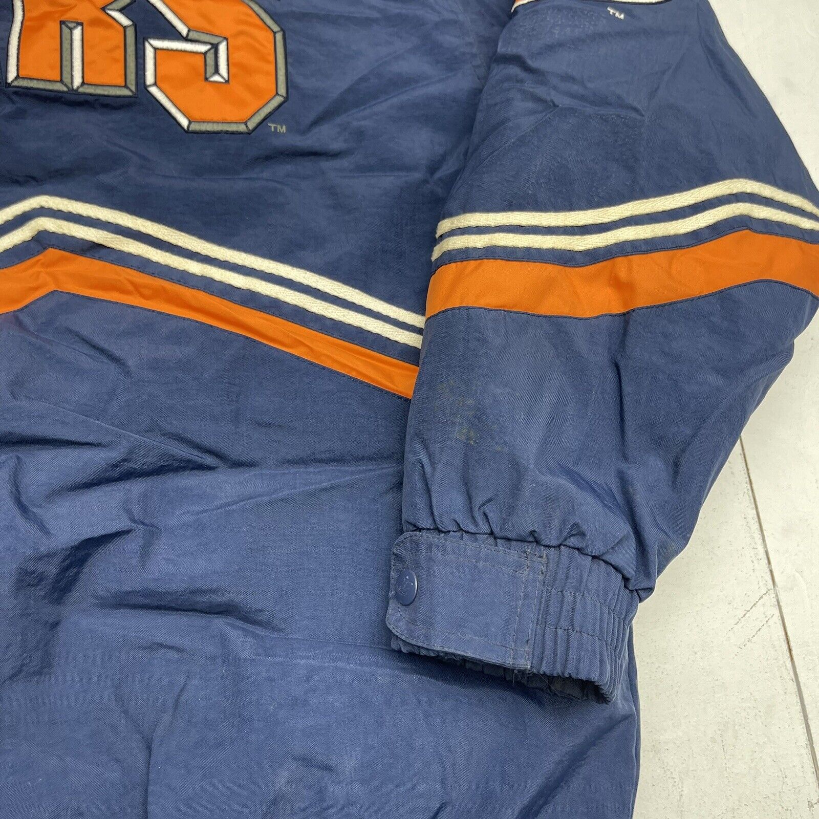 Vintage NFL Pro Line Chicago Bears Blue Puffer Zip Up Coat Mens Size L -  beyond exchange