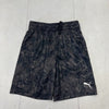 Puma Black &amp; Gray Printed Athletic Shorts Boys Size Small (7/8)