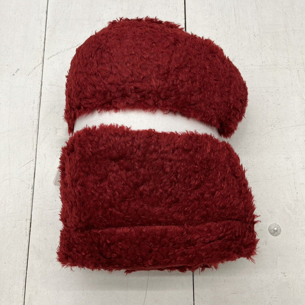 Pottery Barn Red Fireside Cozy Sherpa Reversable Throw Blanket