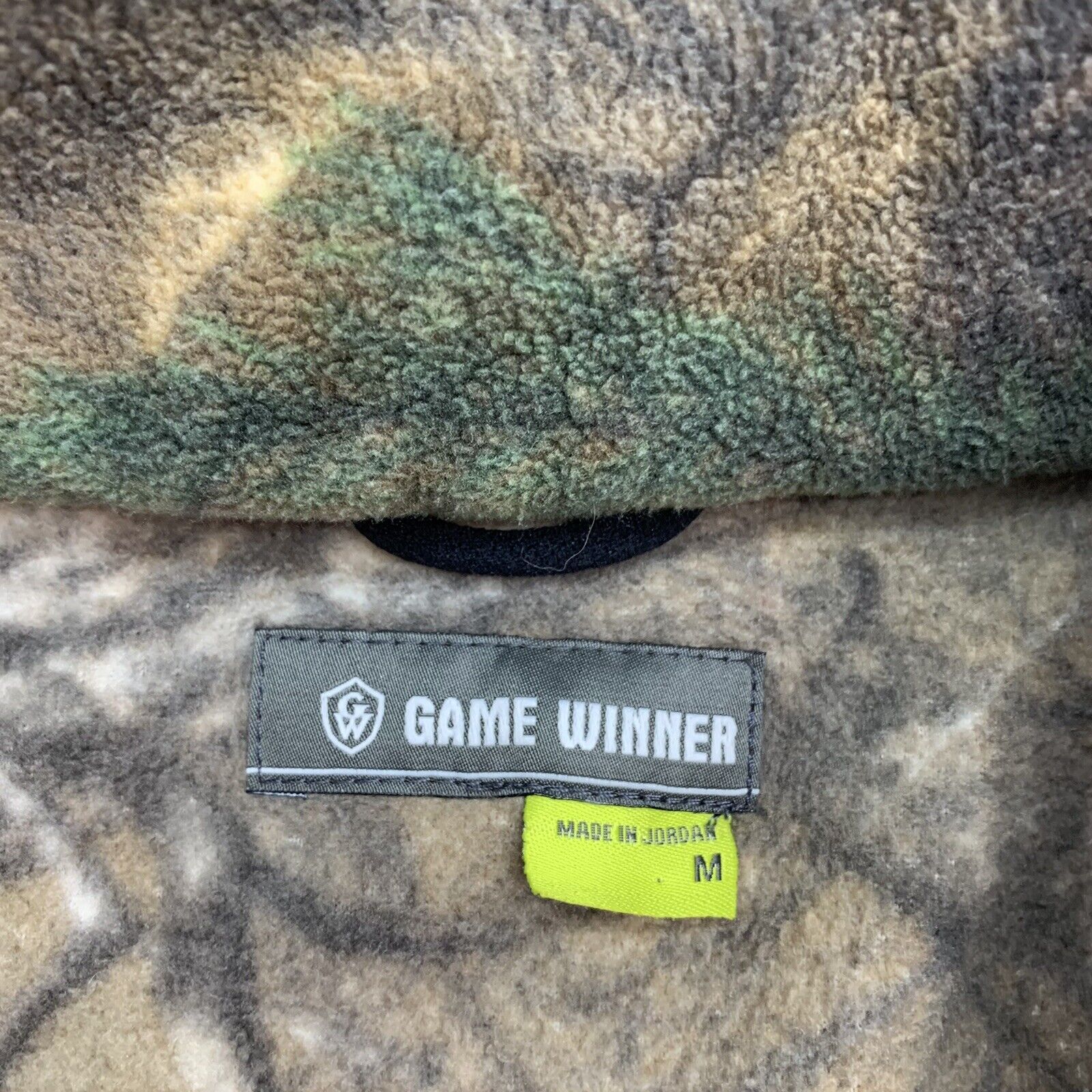 Cabela's Berber Fleece WindShear Hooded Pullover Outfitter Brown Camo Large  