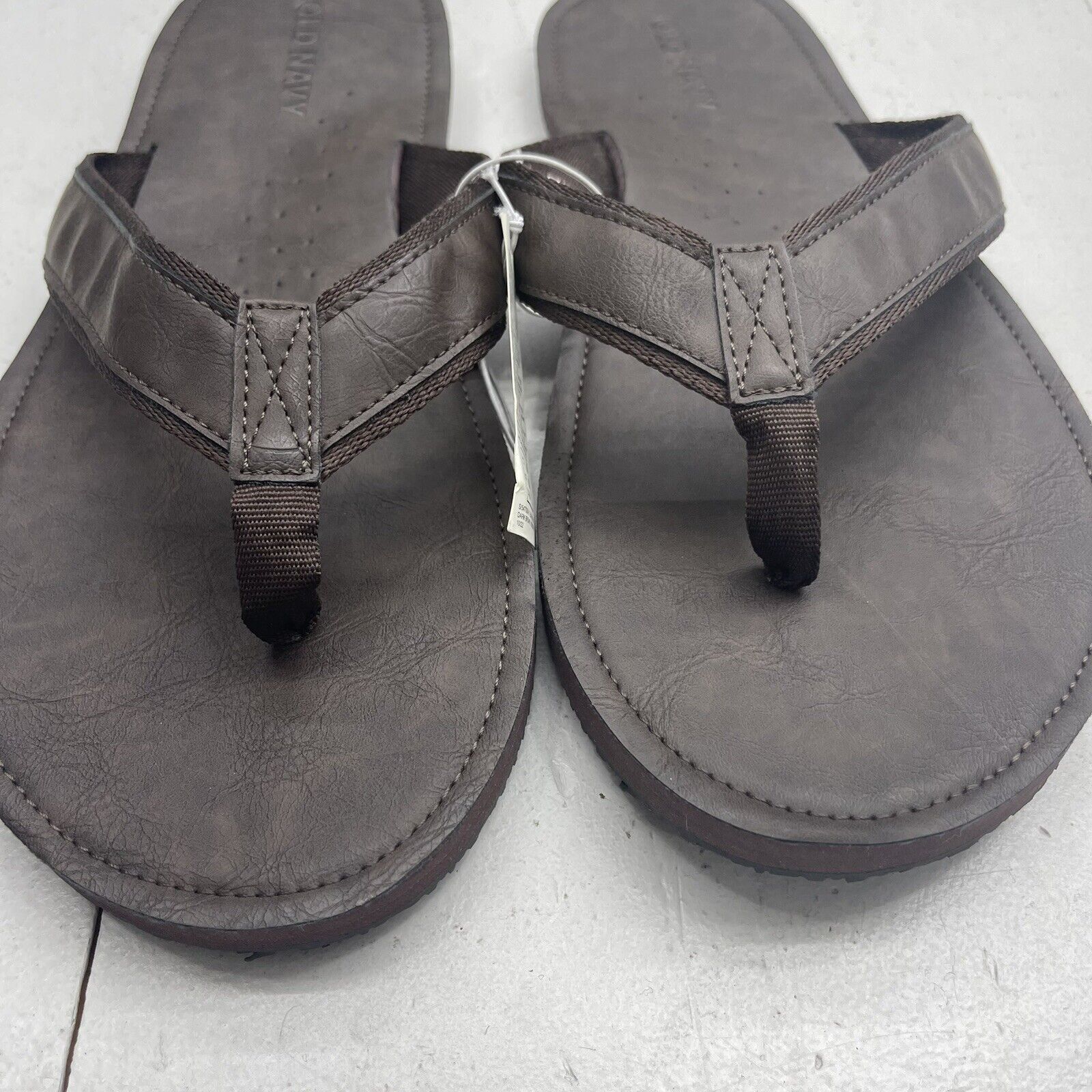 Faux-Leather Flip-Flop Sandals