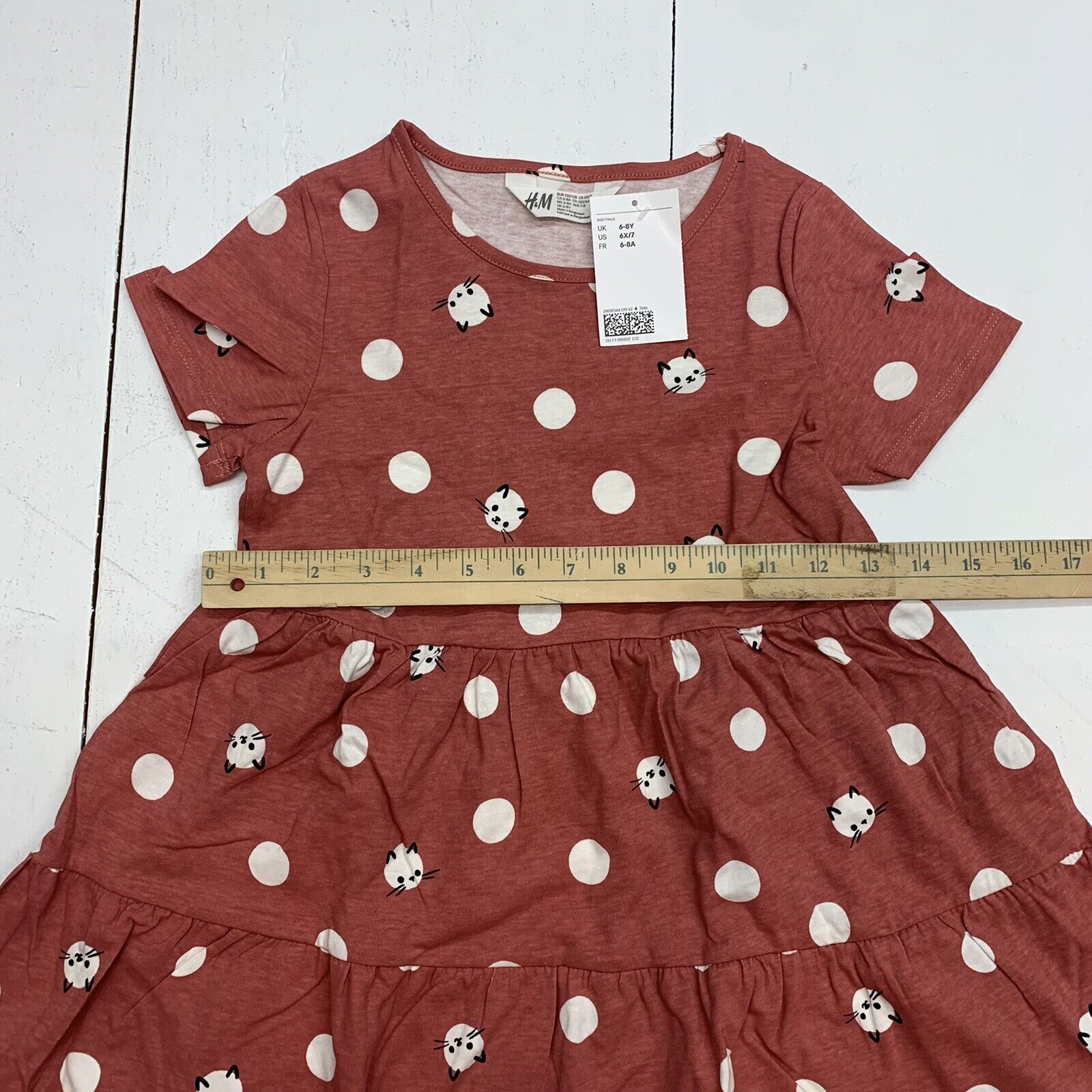 Girls - Pink Cotton Jersey Dress - Size: 6x/7 (6-8Y) - H&M